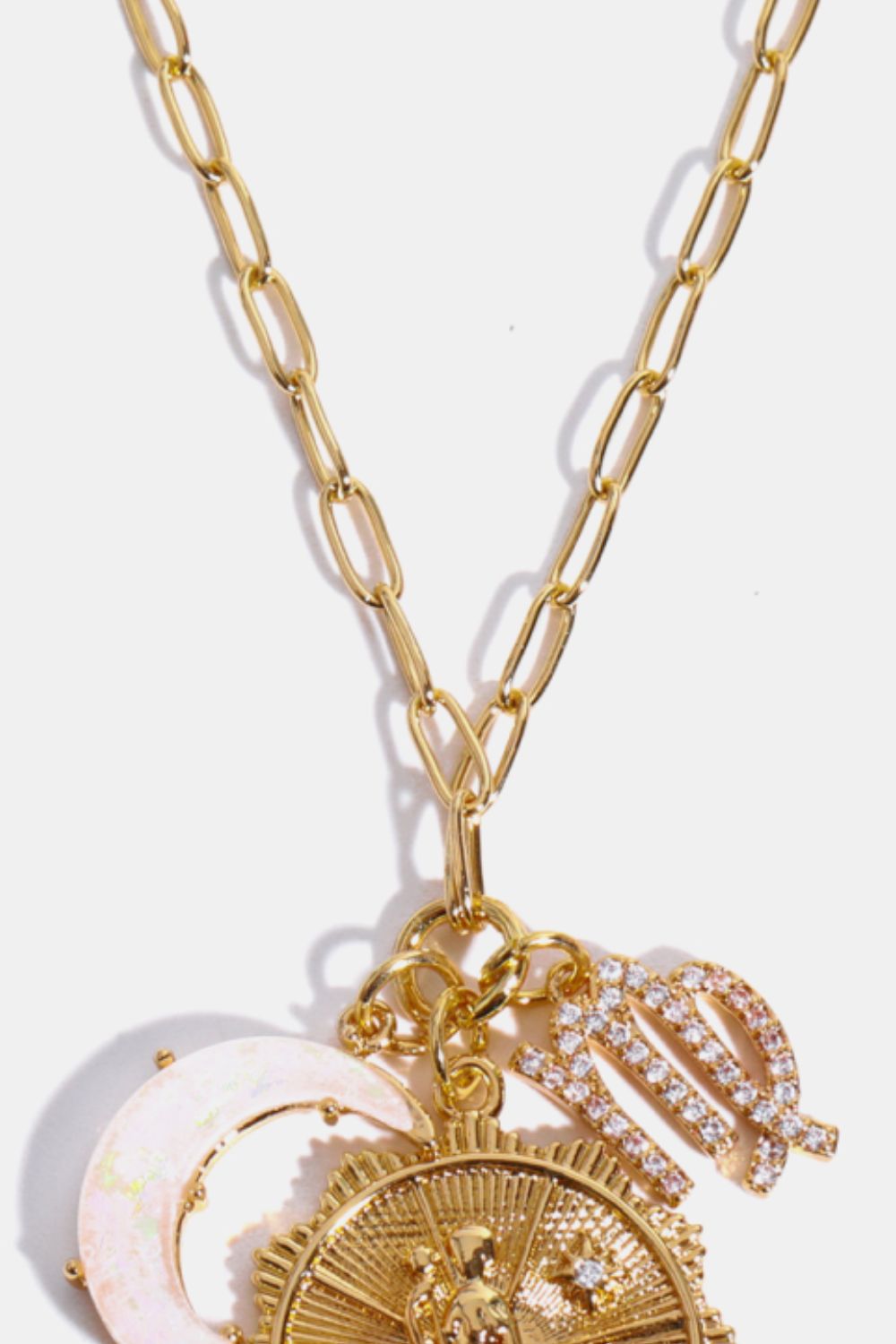 Constellation and Moon Pendant Copper Necklace - Laazaar