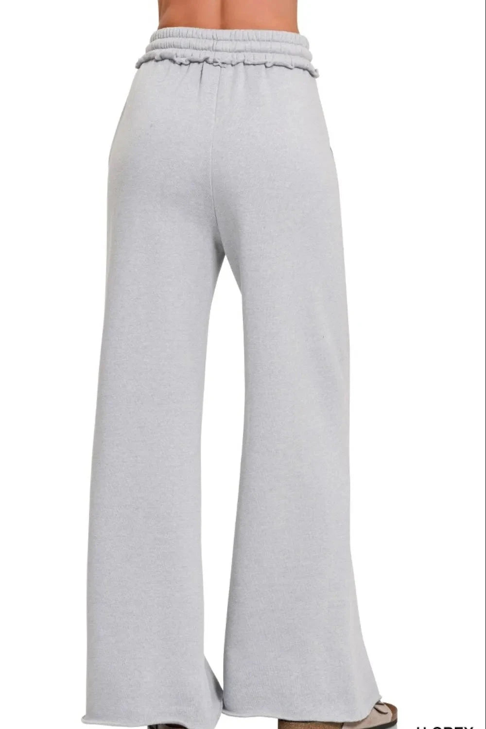 Zenana Fleece Exposed Seam Wide Leg Sweatpants