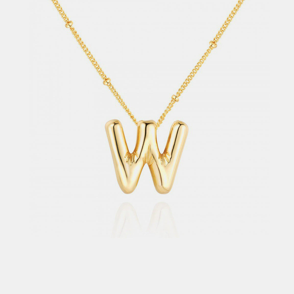 Gold-Plated Bubble Initial Necklace - Laazaar