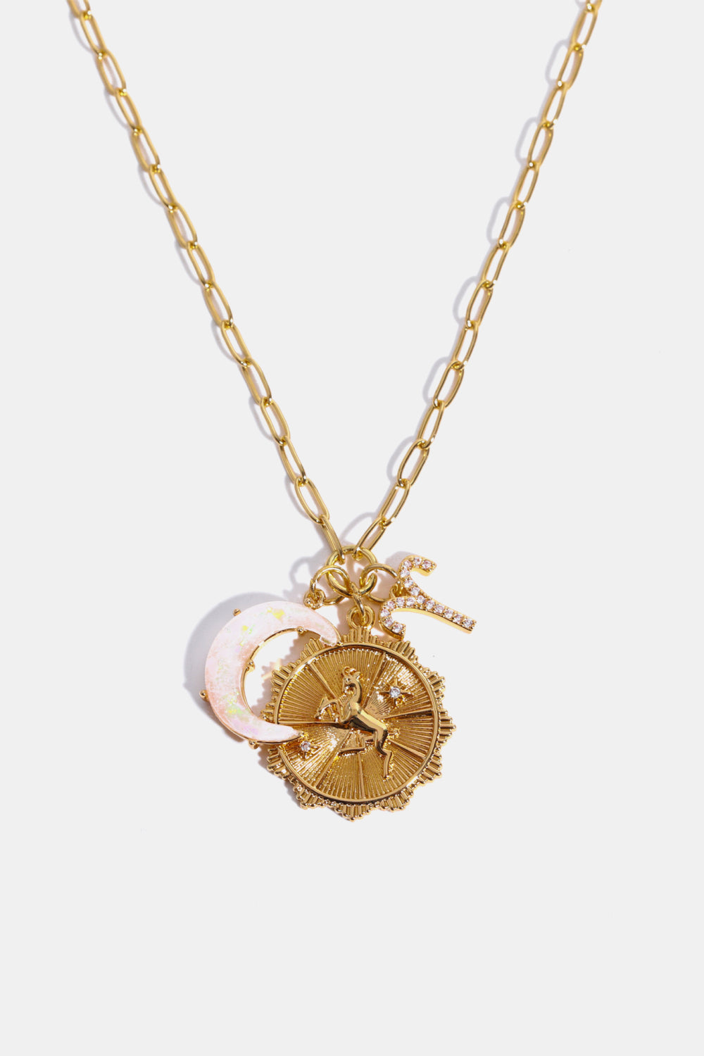 Constellation and Moon Pendant Copper Necklace - Laazaar