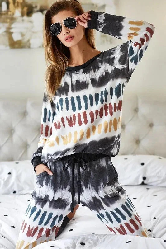 BiBi Tie Dye Print French Terry Top