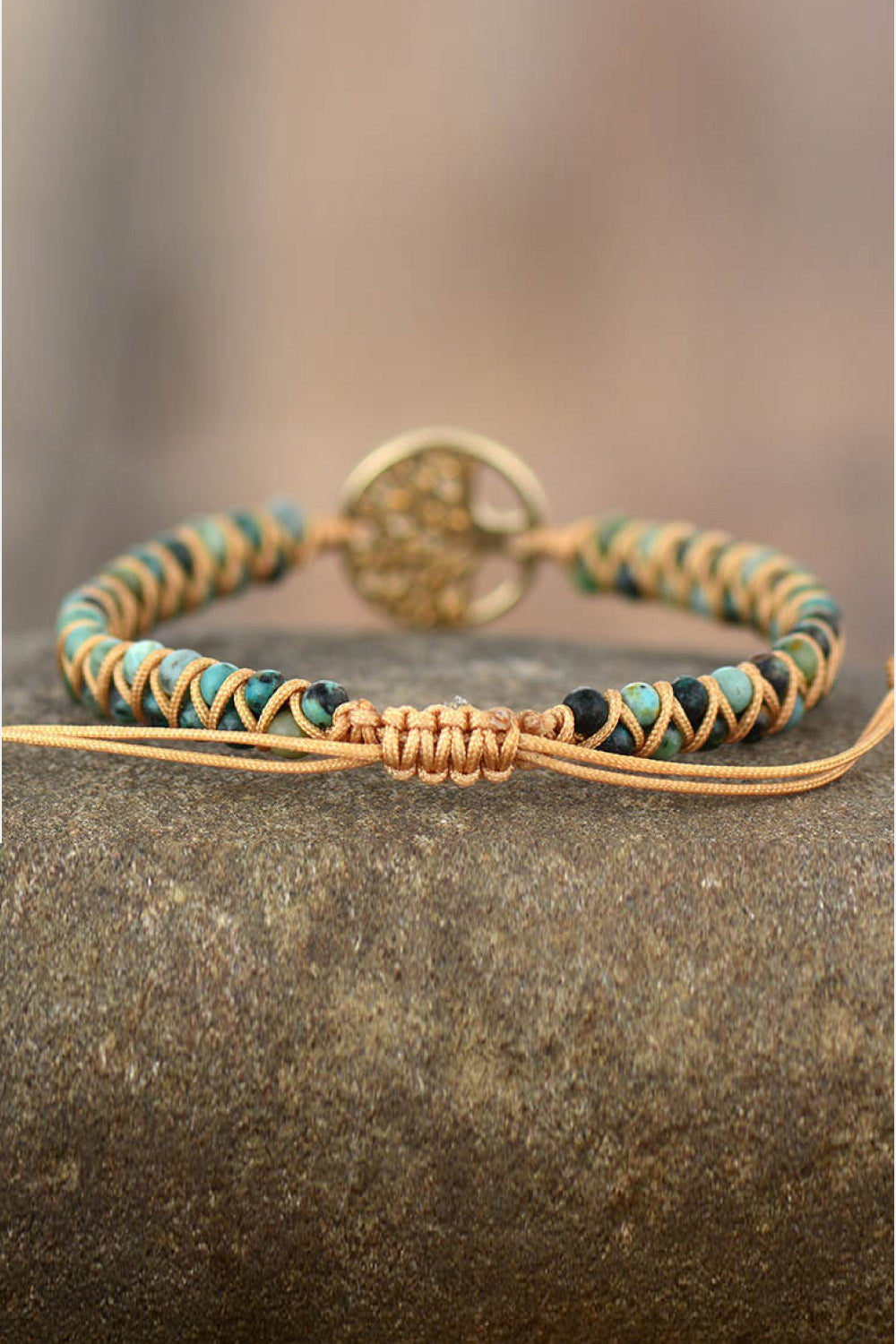 Handmade Tree Shape Beaded Copper Bracelet - Laazaar