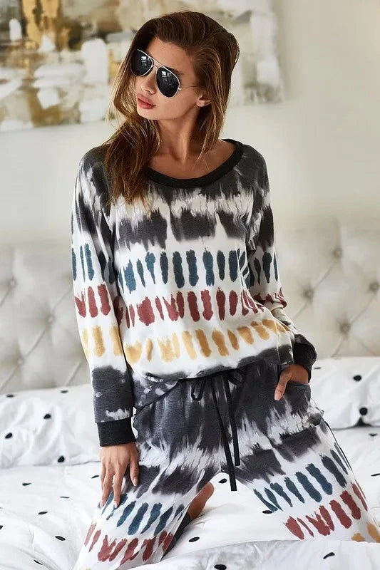 BiBi Tie Dye Print French Terry Top