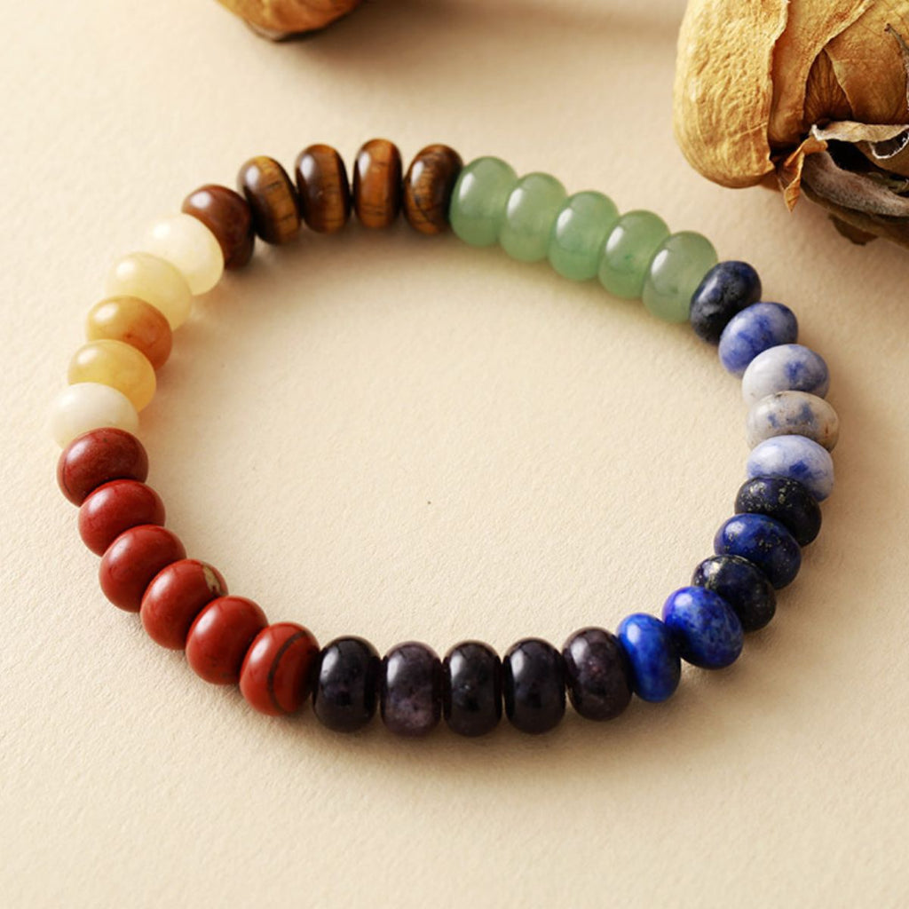 Contrast Natural Stone Bead Bracelet - Laazaar