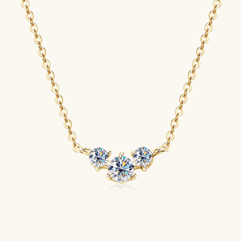 925 Sterling Silver Inlaid Moissanite Necklace - Laazaar
