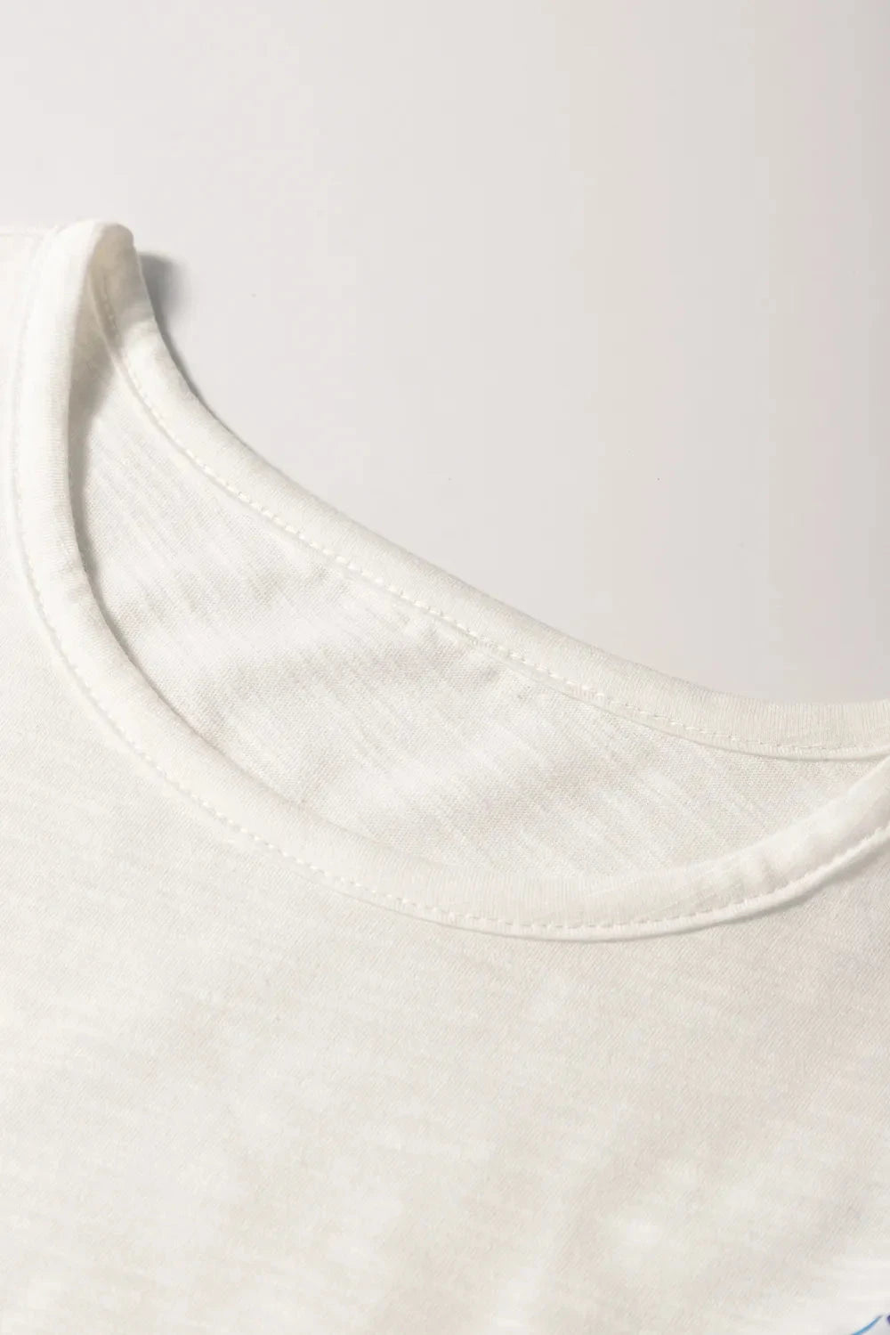 Round Neck Printed Ruffled Cap Sleeve Blouse