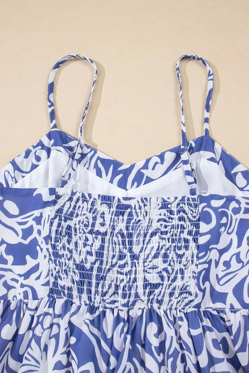 Floral Print Spaghetti Strap High Waist Dress