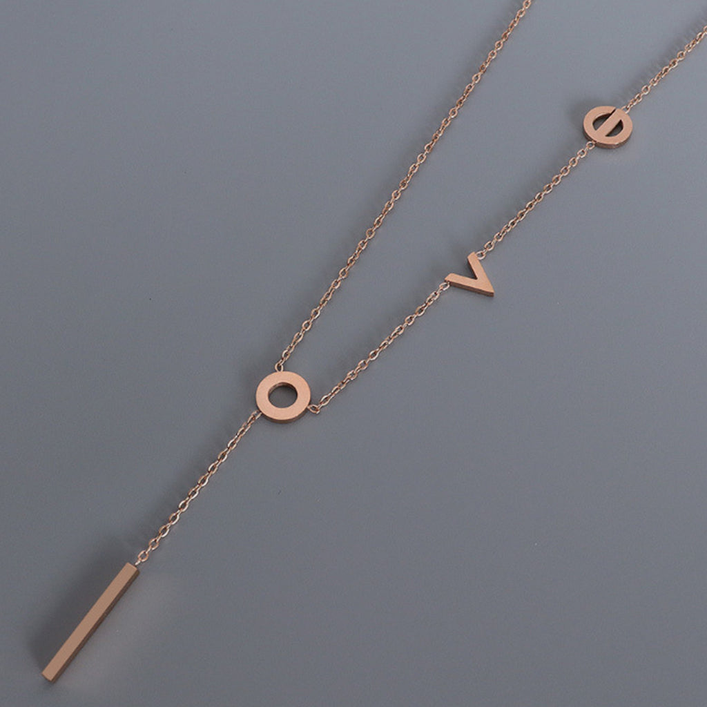 Titanium Steel Letter Necklace - Laazaar