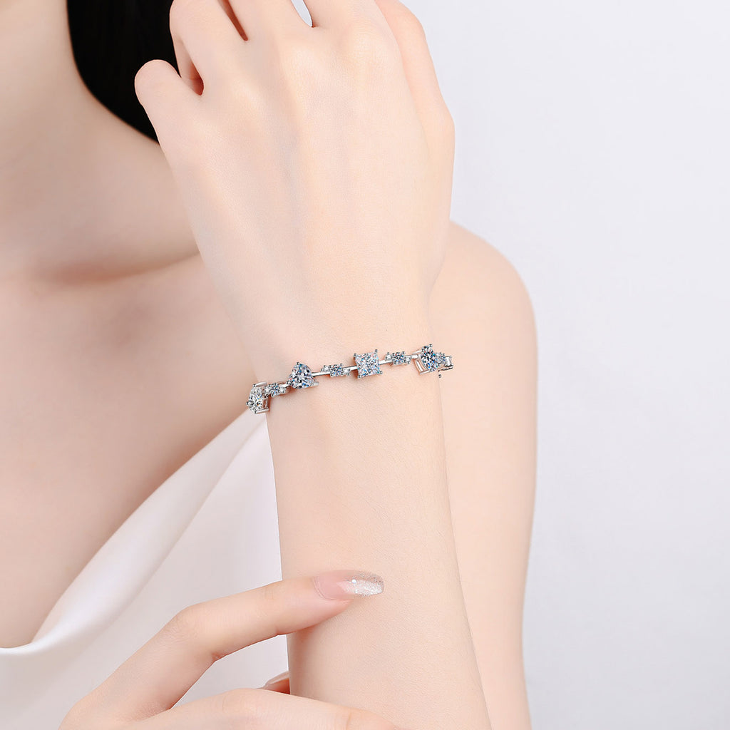 6.2 Carat Moissanite 925 Sterling Silver Bracelet - Laazaar