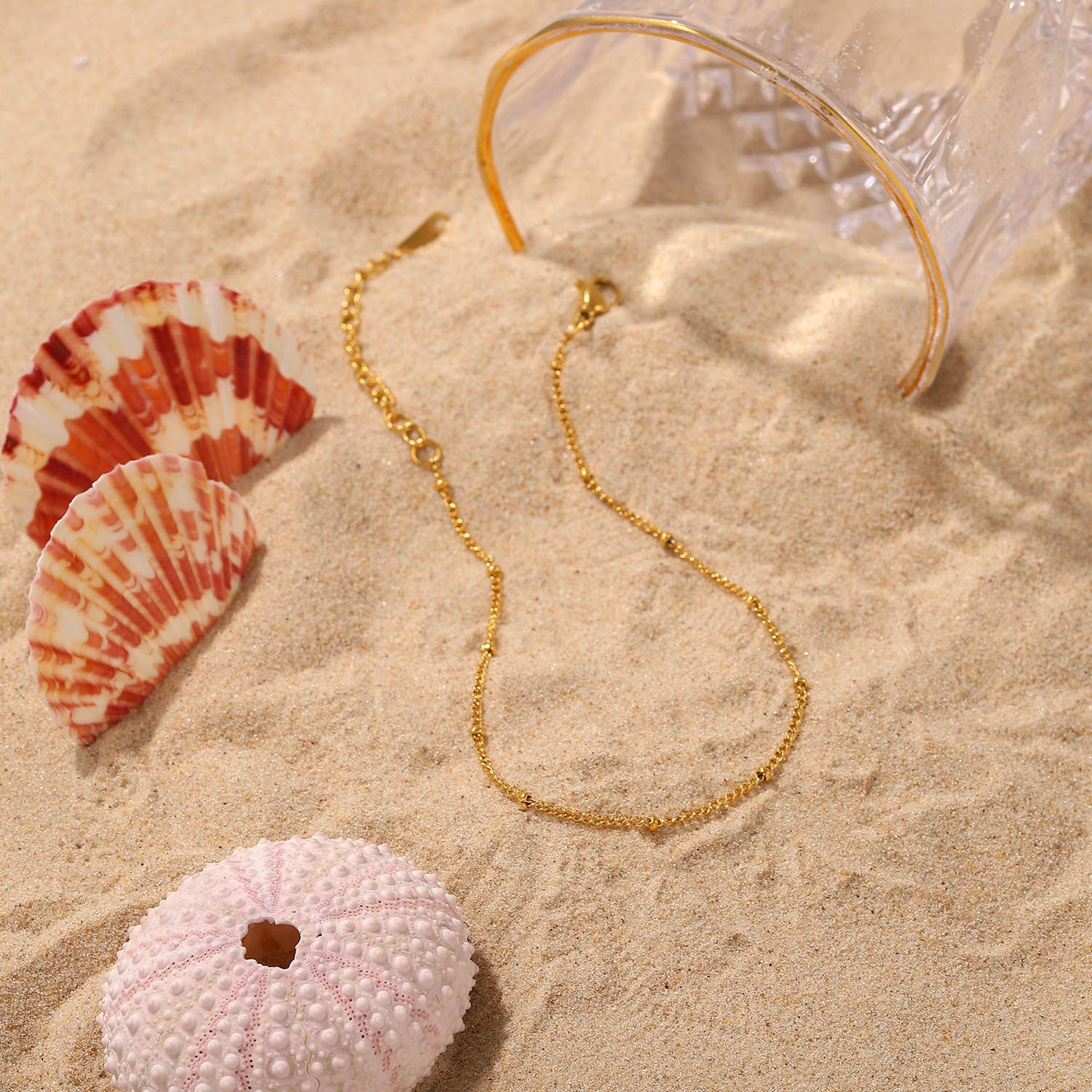 Stainless Steel Bead Anklet - Laazaar