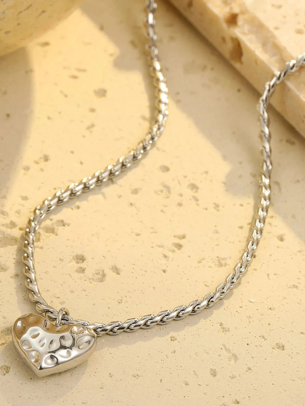 18K Gold-Plated Stainless Steel Heart Pendant Necklace