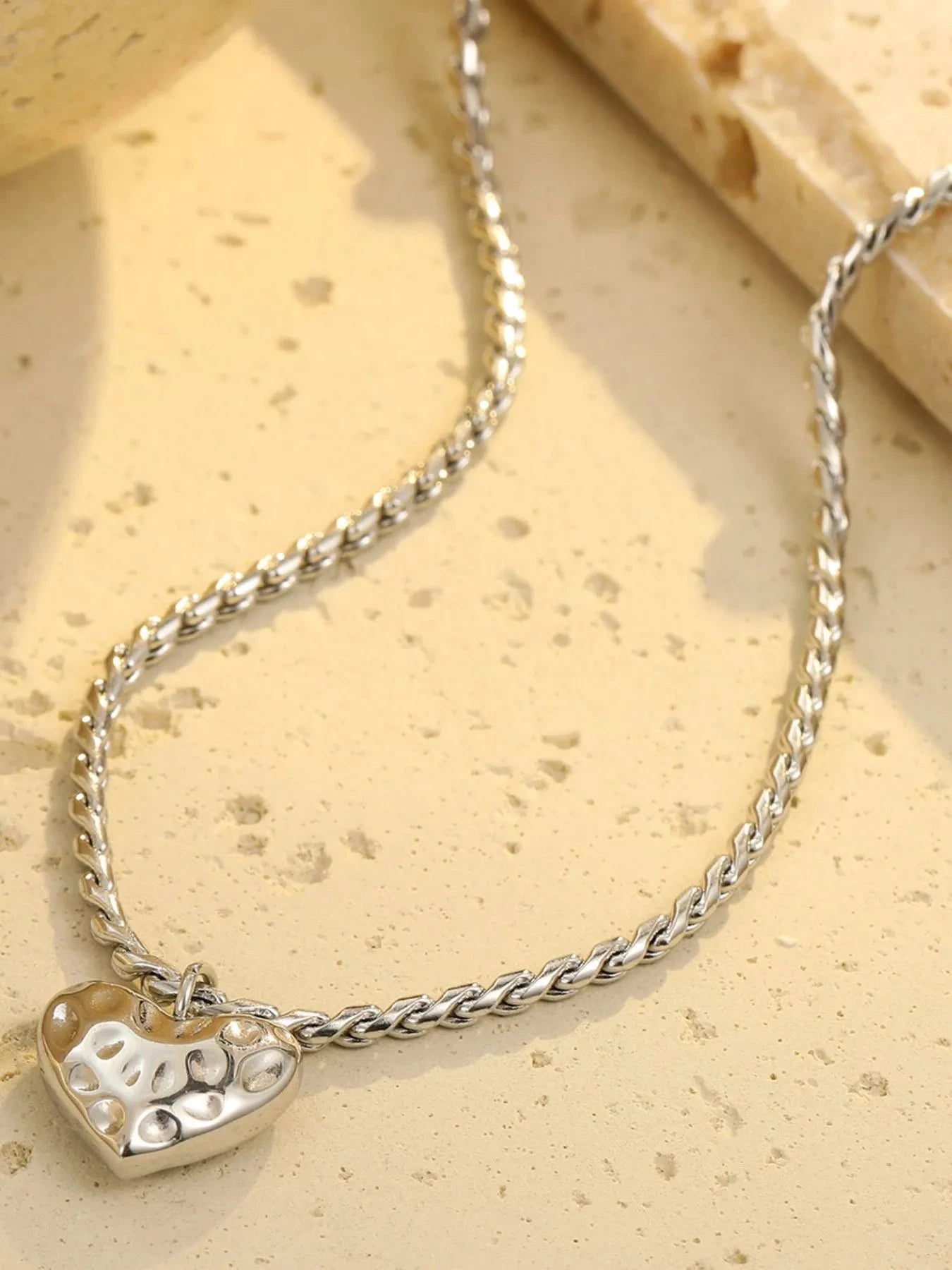 18K Gold-Plated Stainless Steel Heart Pendant Necklace