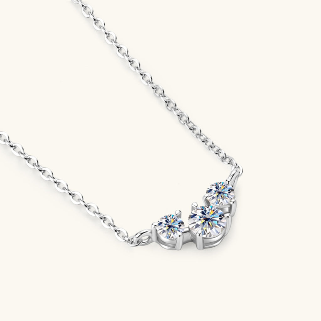 925 Sterling Silver Inlaid Moissanite Necklace - Laazaar