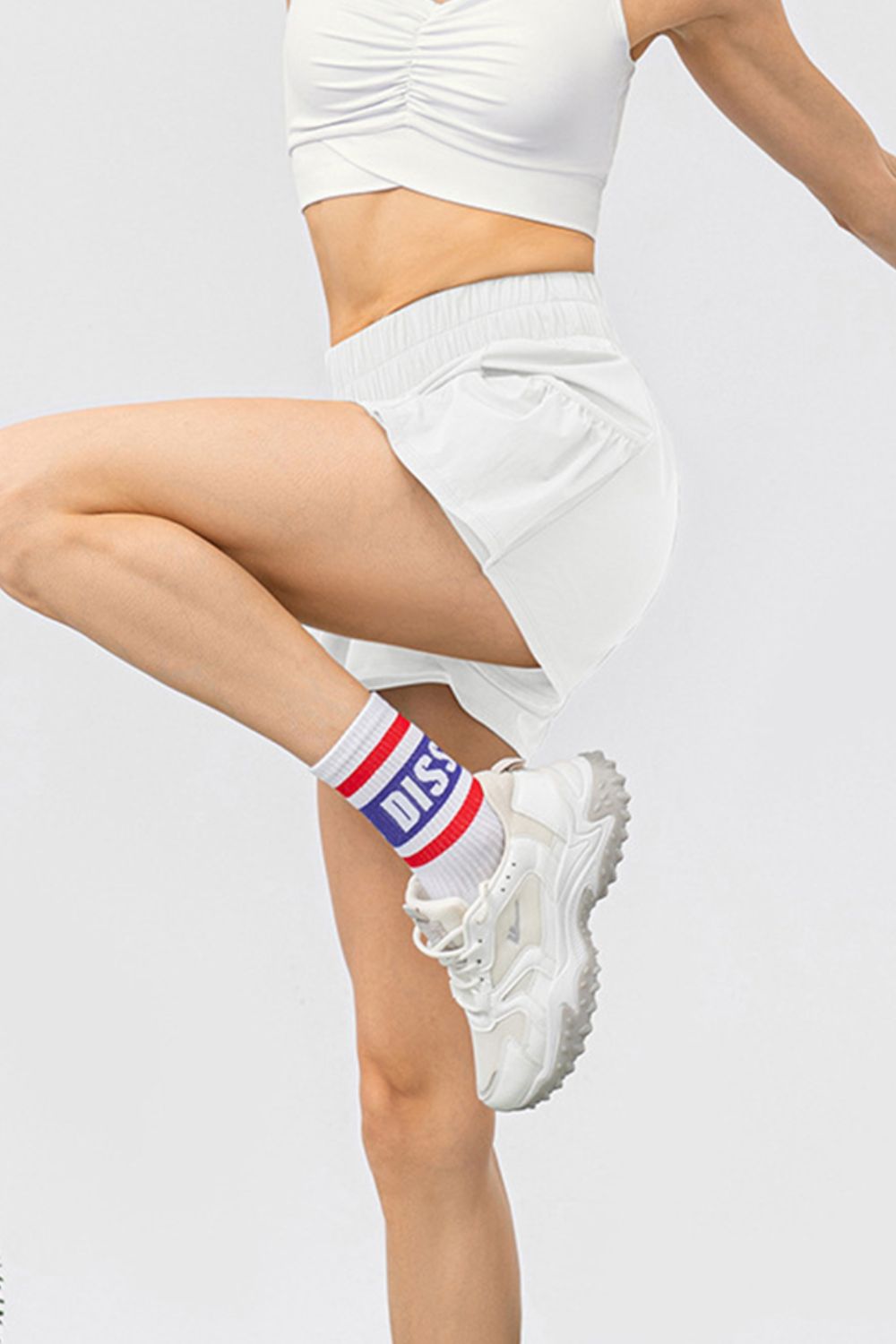 Elastic Waist Pocketed Active Shorts - Laazaar