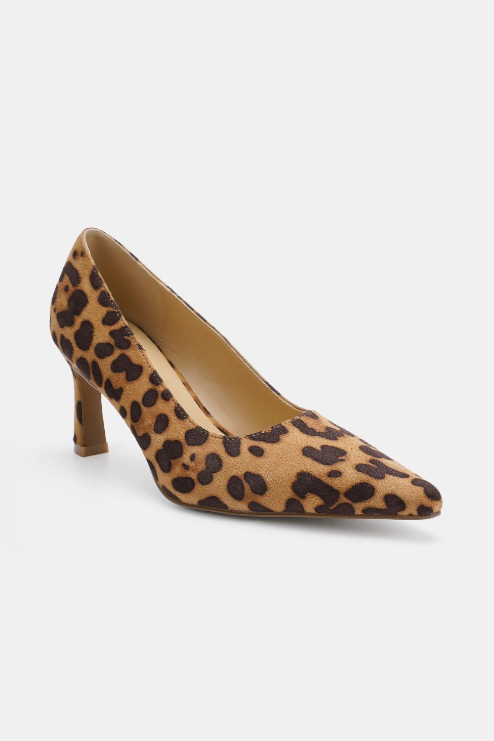 Beast Fashion Faux Suede Leopard Point Toe Pumps - Laazaar
