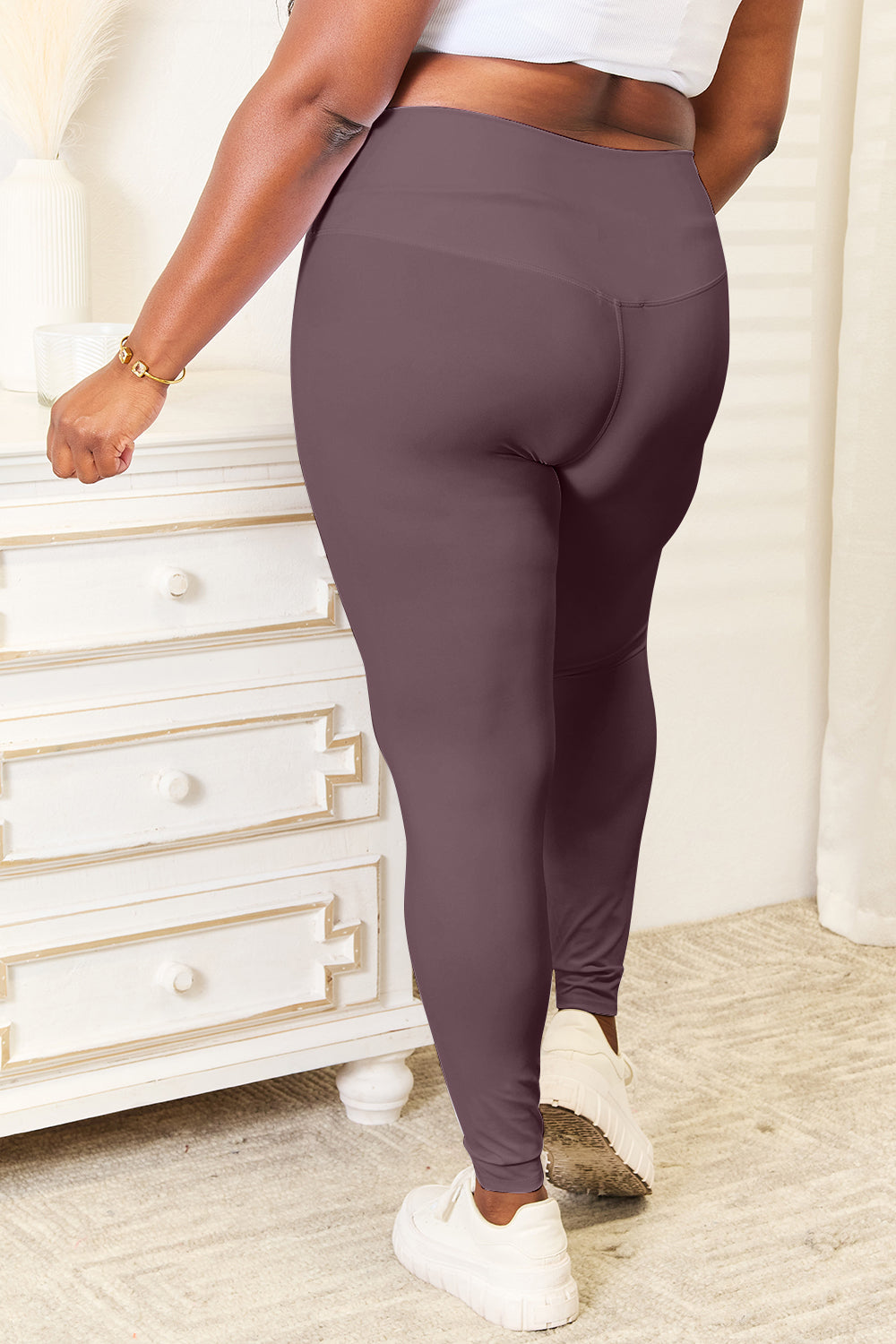 Double Take Wide Waistband Sports Leggings - Laazaar