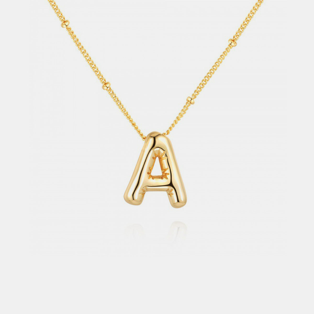 Gold-Plated Bubble Initial Necklace - Laazaar