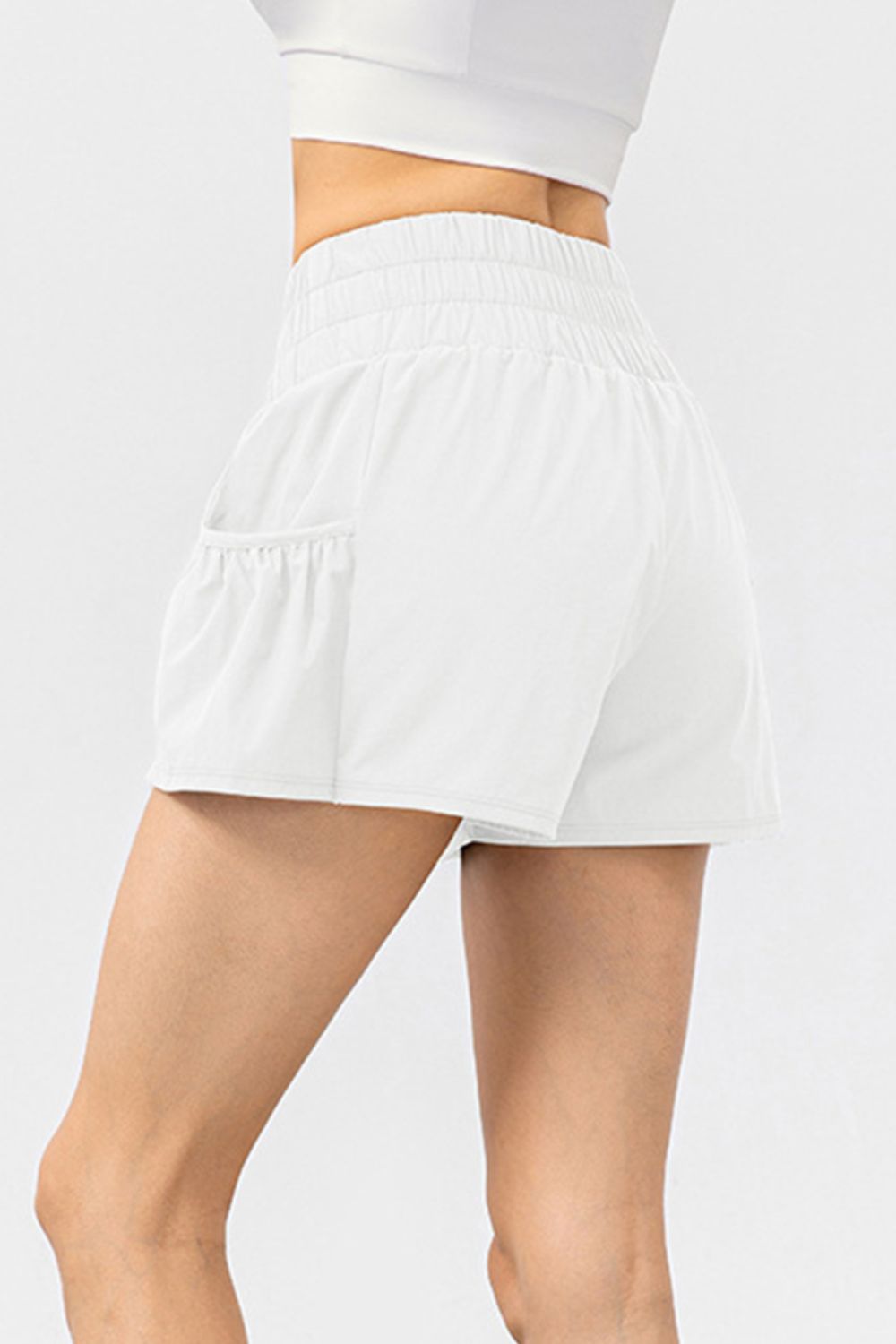 Elastic Waist Pocketed Active Shorts - Laazaar