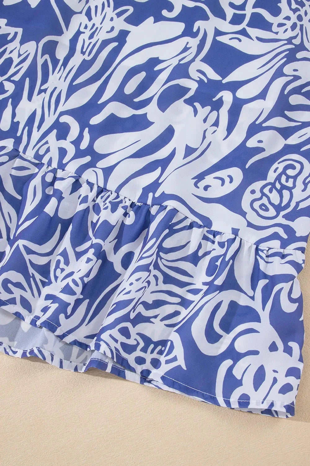 Floral Print Spaghetti Strap High Waist Dress