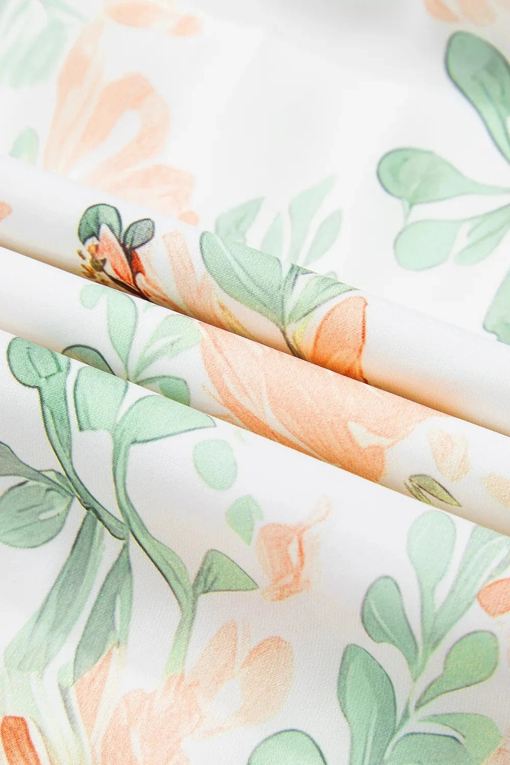 Floral Tie Neck Layered Short Sleeve Dress