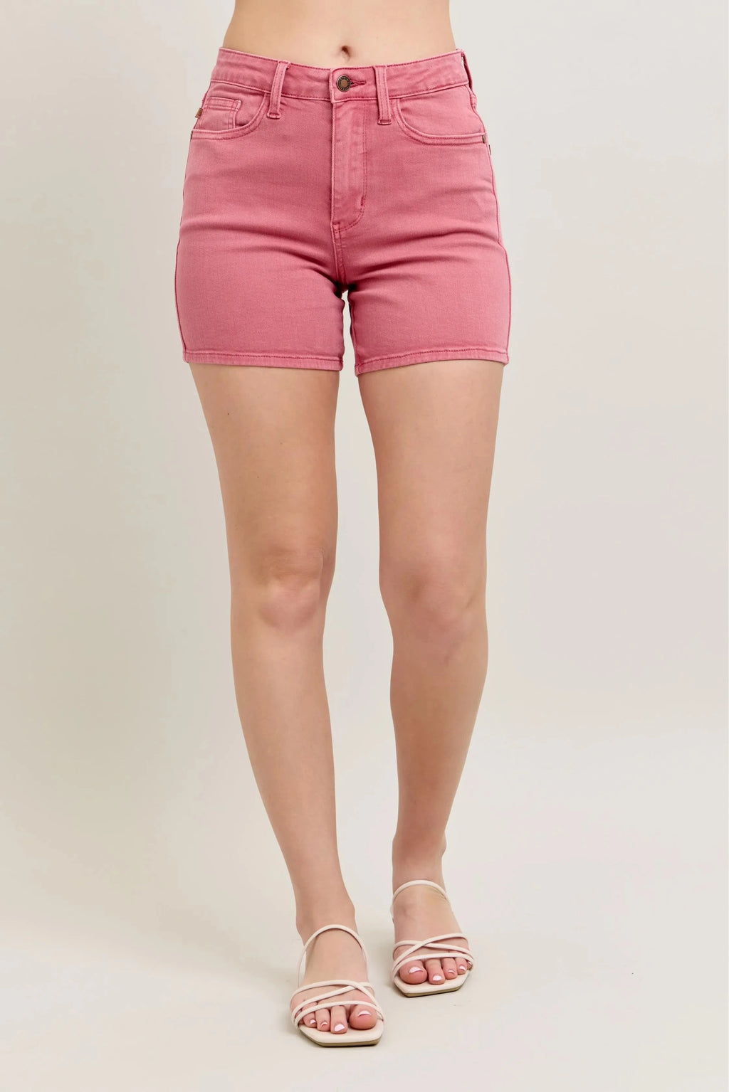 Judy Blue Pink Back Pkt Embroidery Shorts
