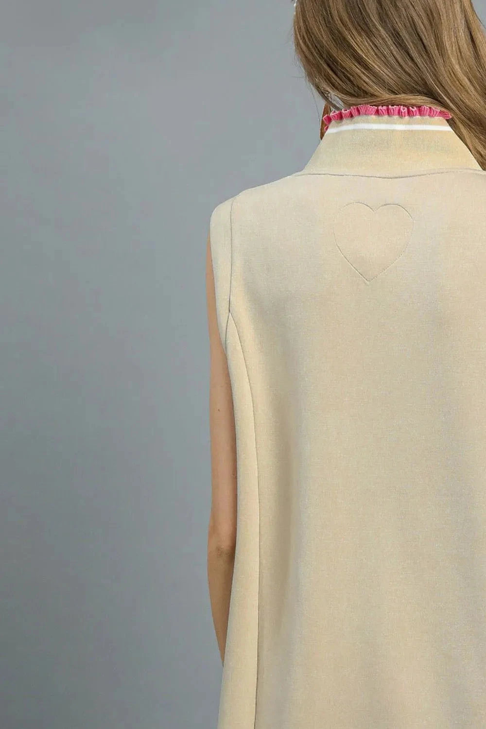 Umgee Frill Contrast Trim Sleeveless Mini Dress