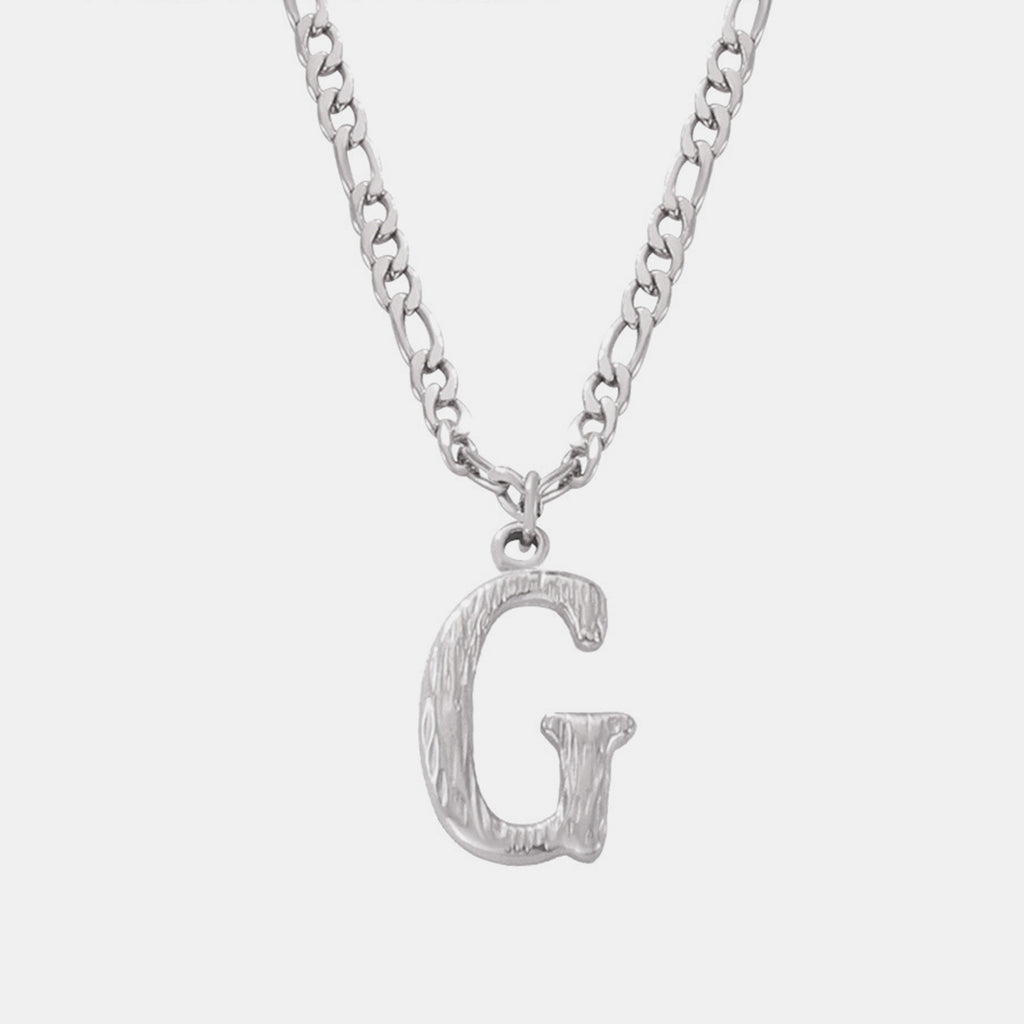 Titanium Steel Letter Pendant Necklace - Laazaar