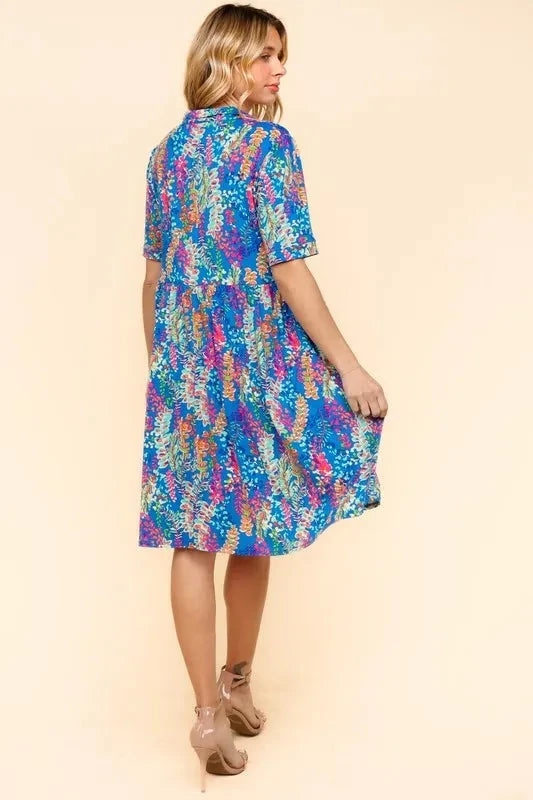 Haptics Johnny Collar Babydoll Dress with Side Pockets