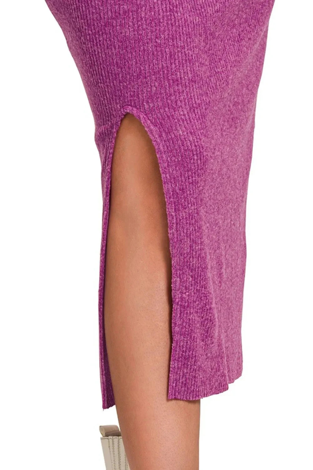 Zenana Ribbed Asymmetric Hem and Sleeve Top & Skirt Set