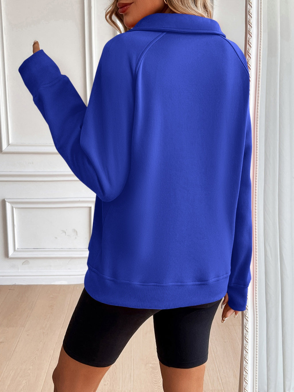 Ivy Lane Half Zip Raglan Sleeve Sweatshirt - Laazaar