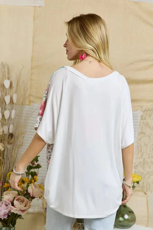 ADORA Colorblock Casual Knit Tunic Top