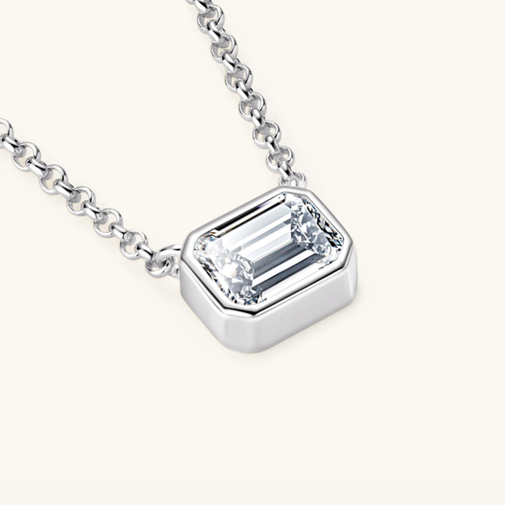 1 Carat Moissanite 925 Sterling Silver Pendant Necklace - Laazaar