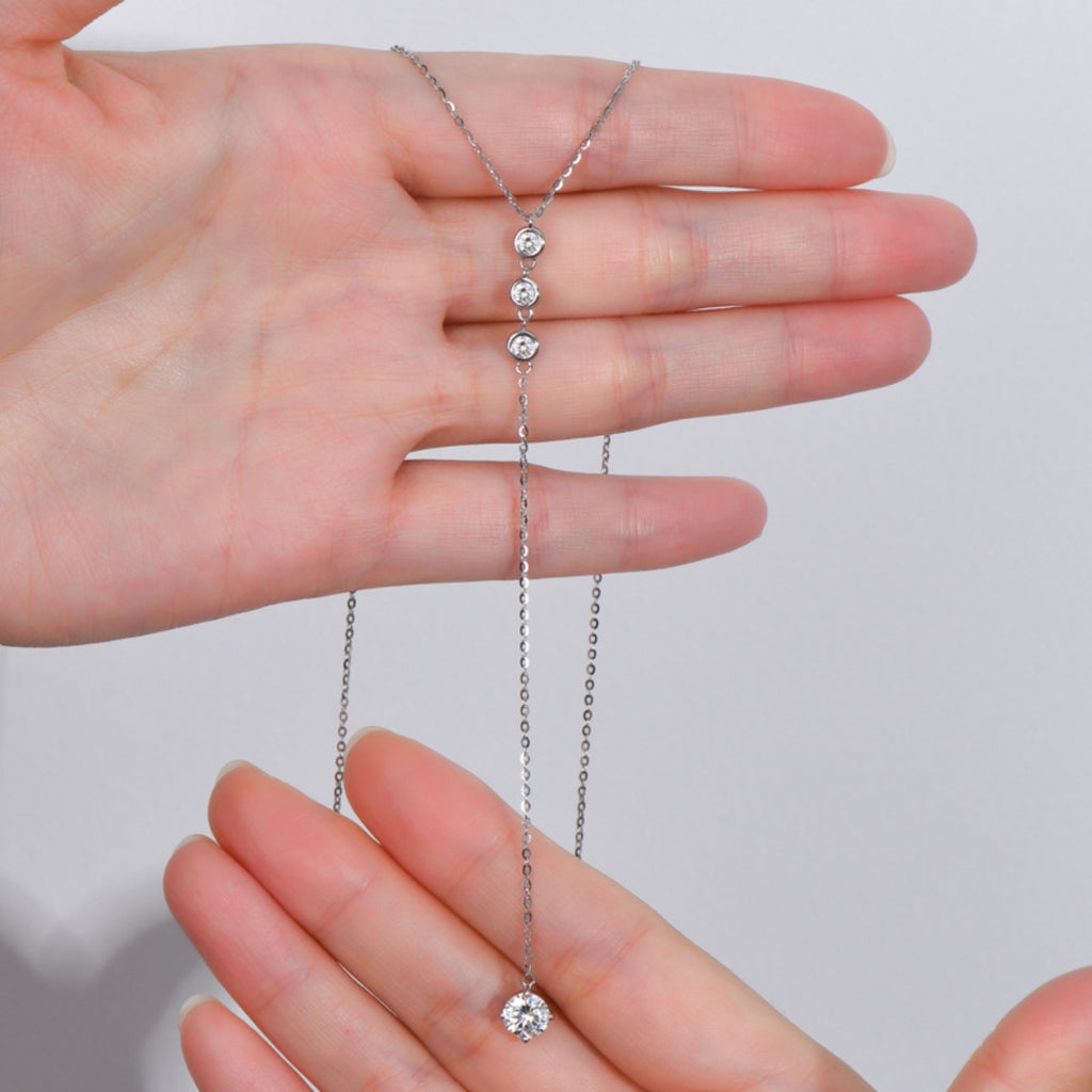 1.3 Carat Moissanite 925 Sterling Silver Drop Necklace - Laazaar