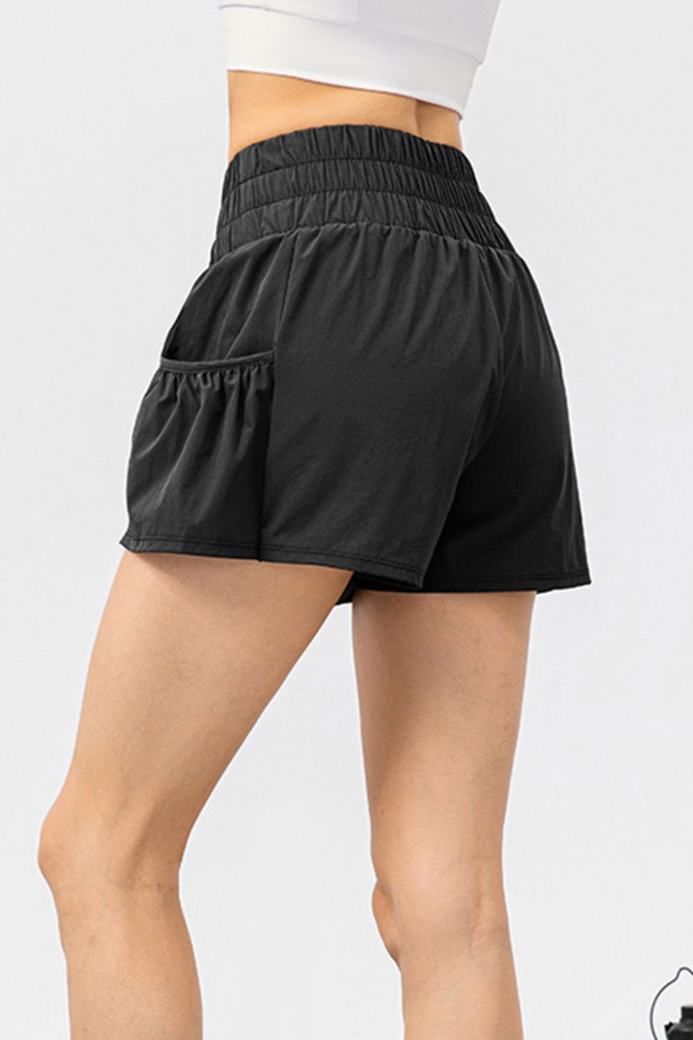 Elastic Waist Pocketed Active Shorts - Laazaar