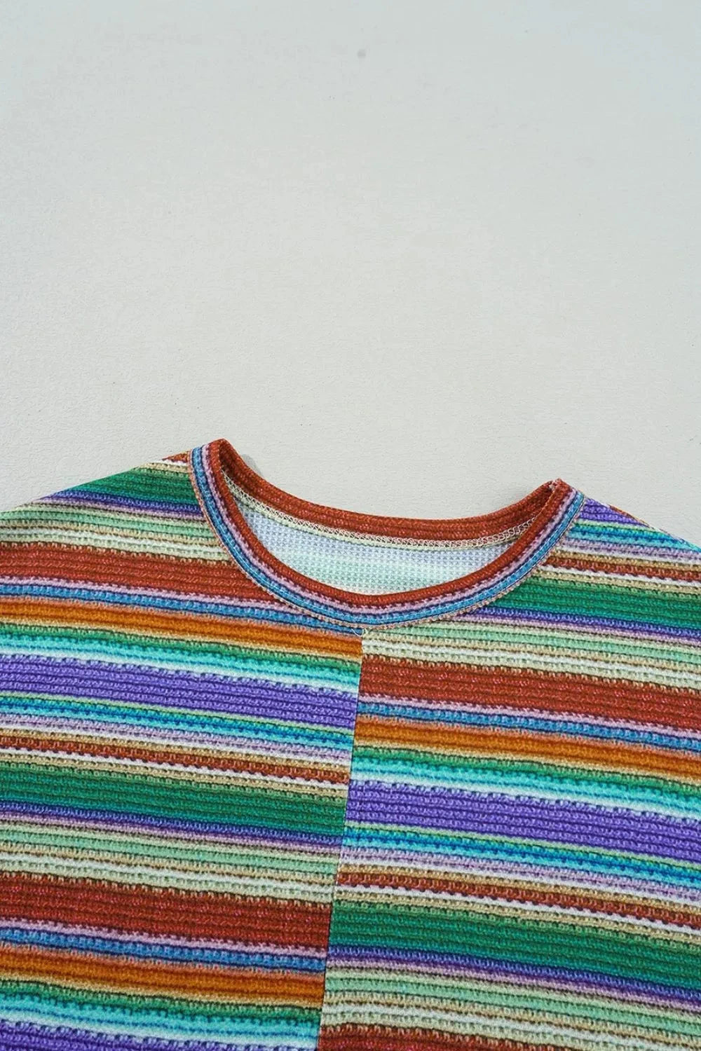 Multicolour Striped Twist Hem Cap Sleeve Top