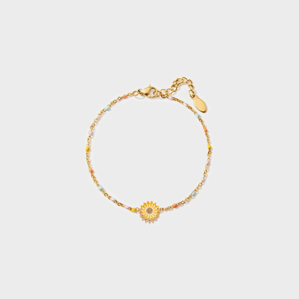 Sunflower Shape 18K Gold-Plated Bead Bracelet - Laazaar