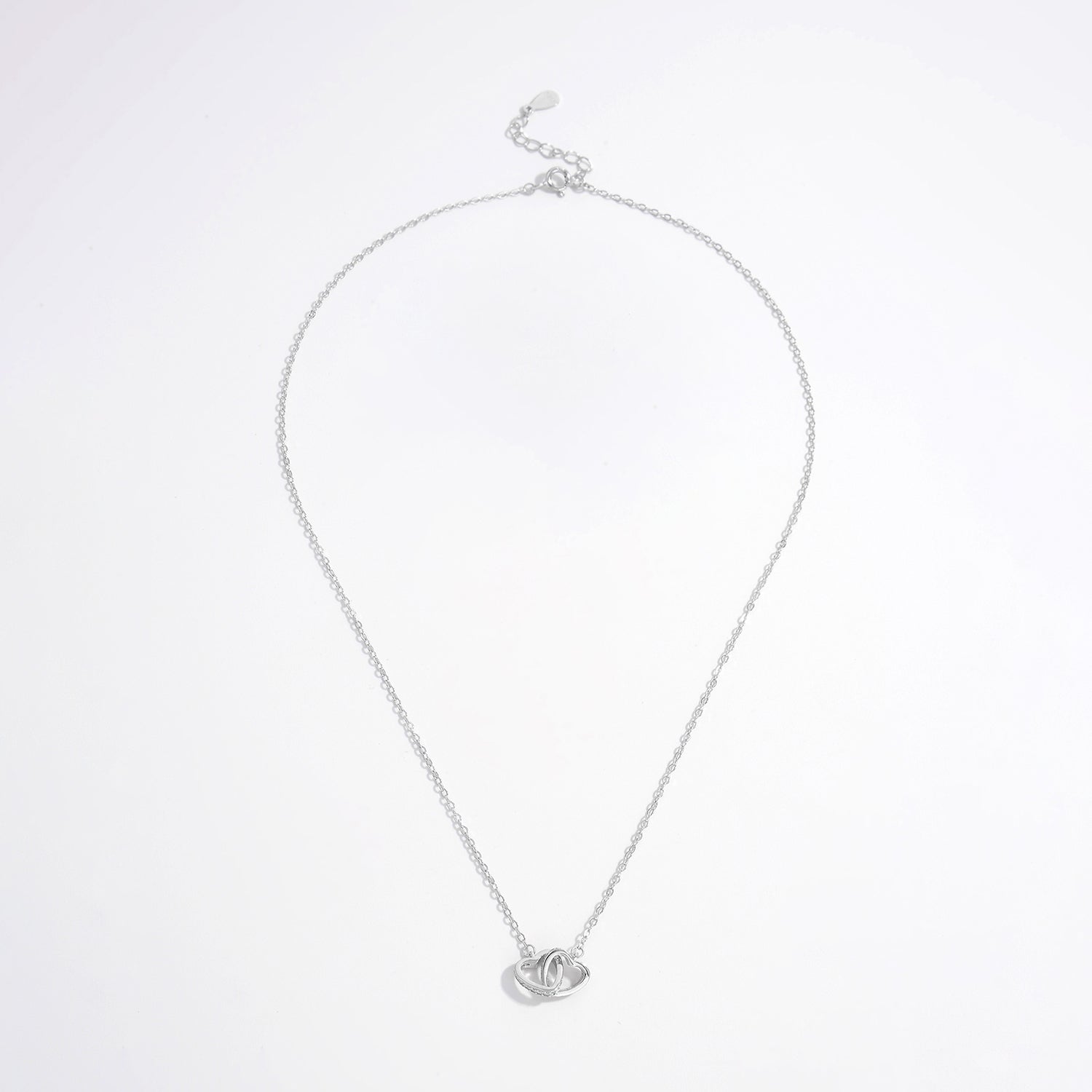 925 Sterling Silver Inlaid Zircon Heart Necklace - Laazaar