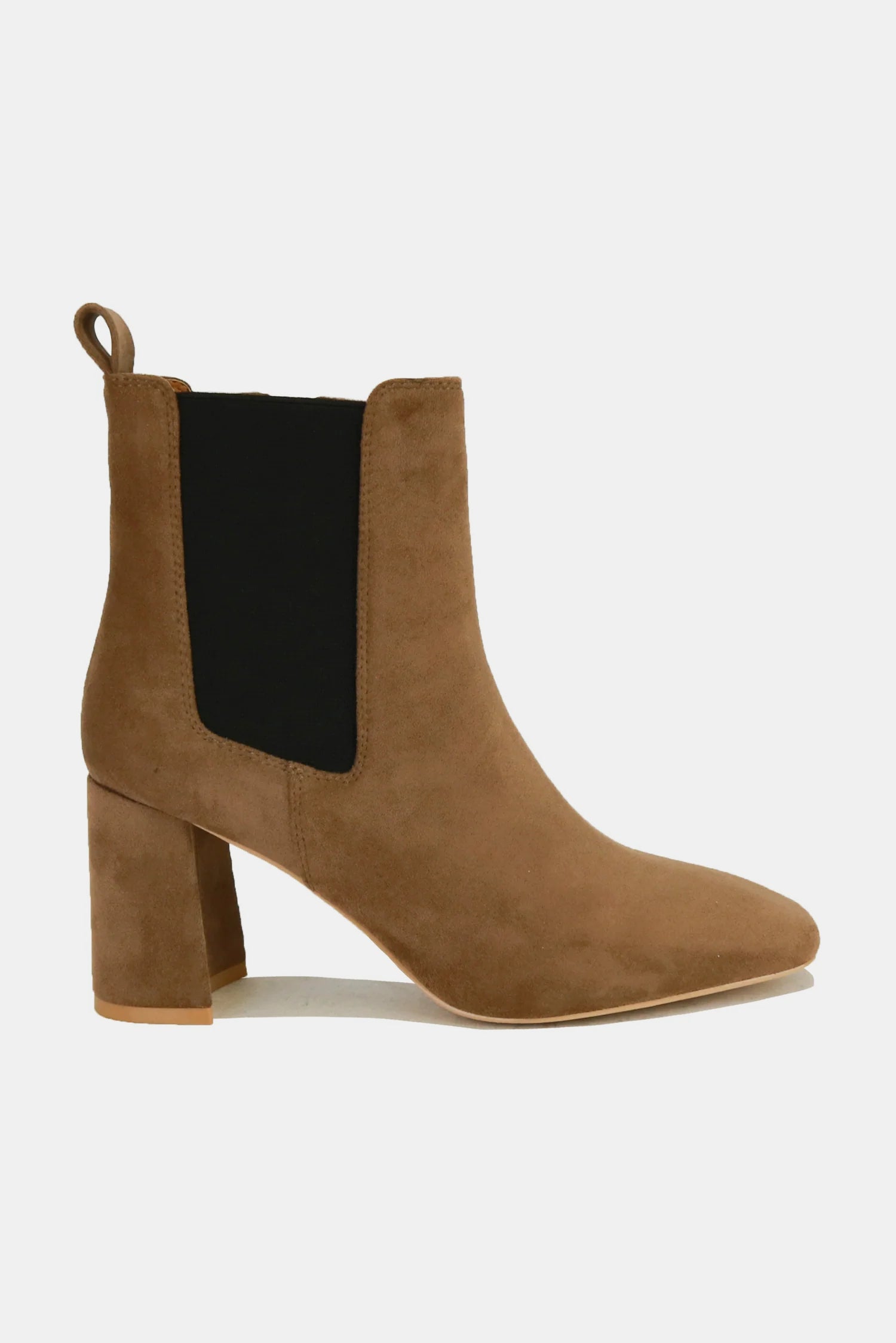Beast Fashion Faux Suede Block Heel Chelsea Boots with Elastic Side Panel - Laazaar