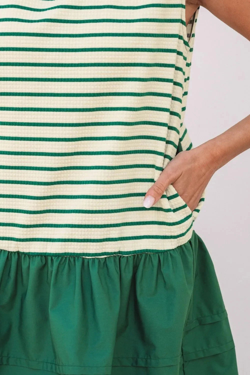 Stripe Woven Sleeveless Mini Dress