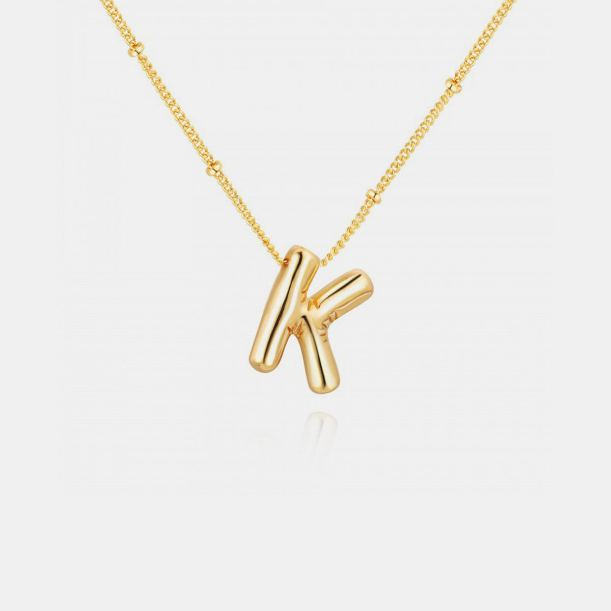 Gold-Plated Bubble Initial Necklace - Laazaar