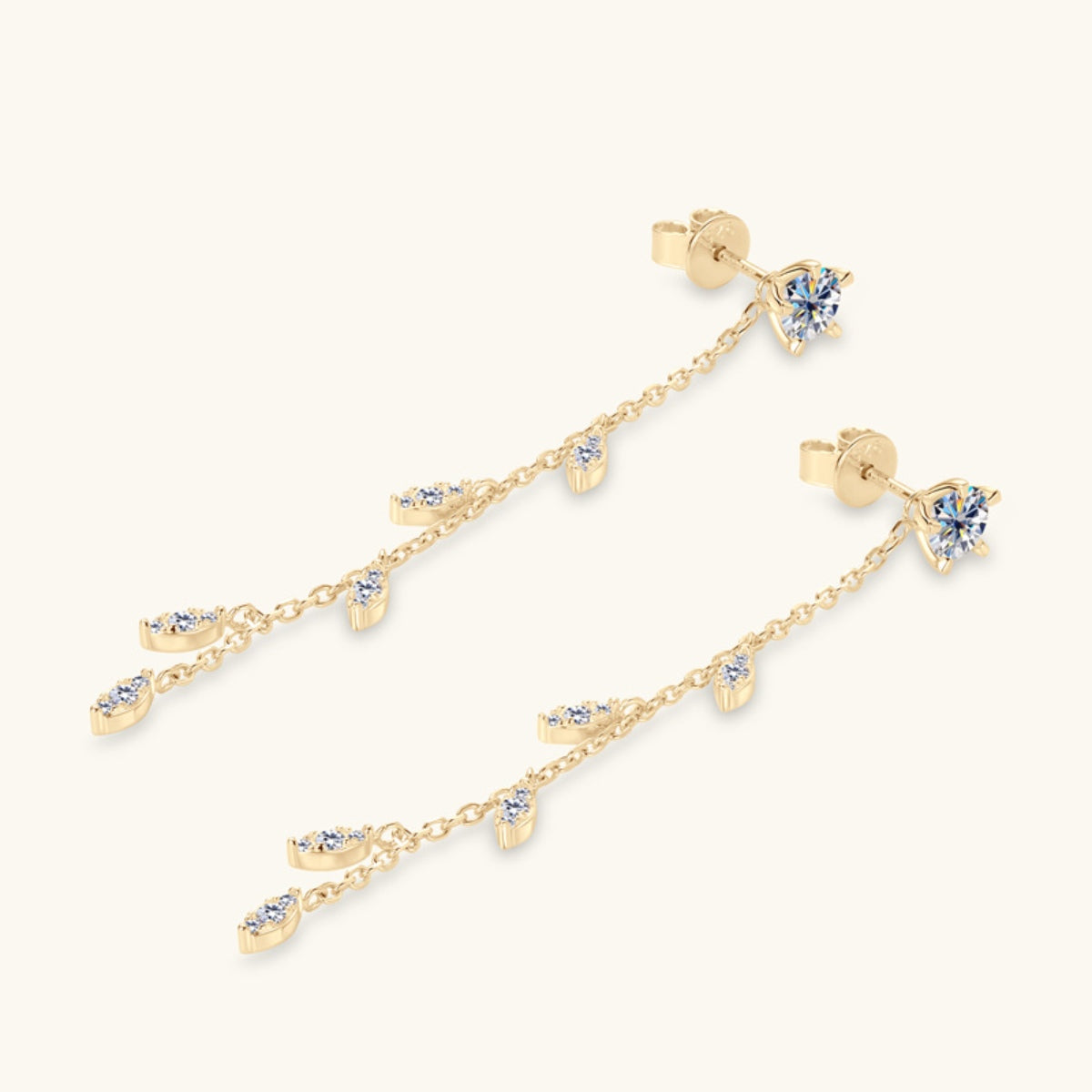 1.38 Carat Moissanite 925 Sterling Silver Leaf Earrings - Laazaar