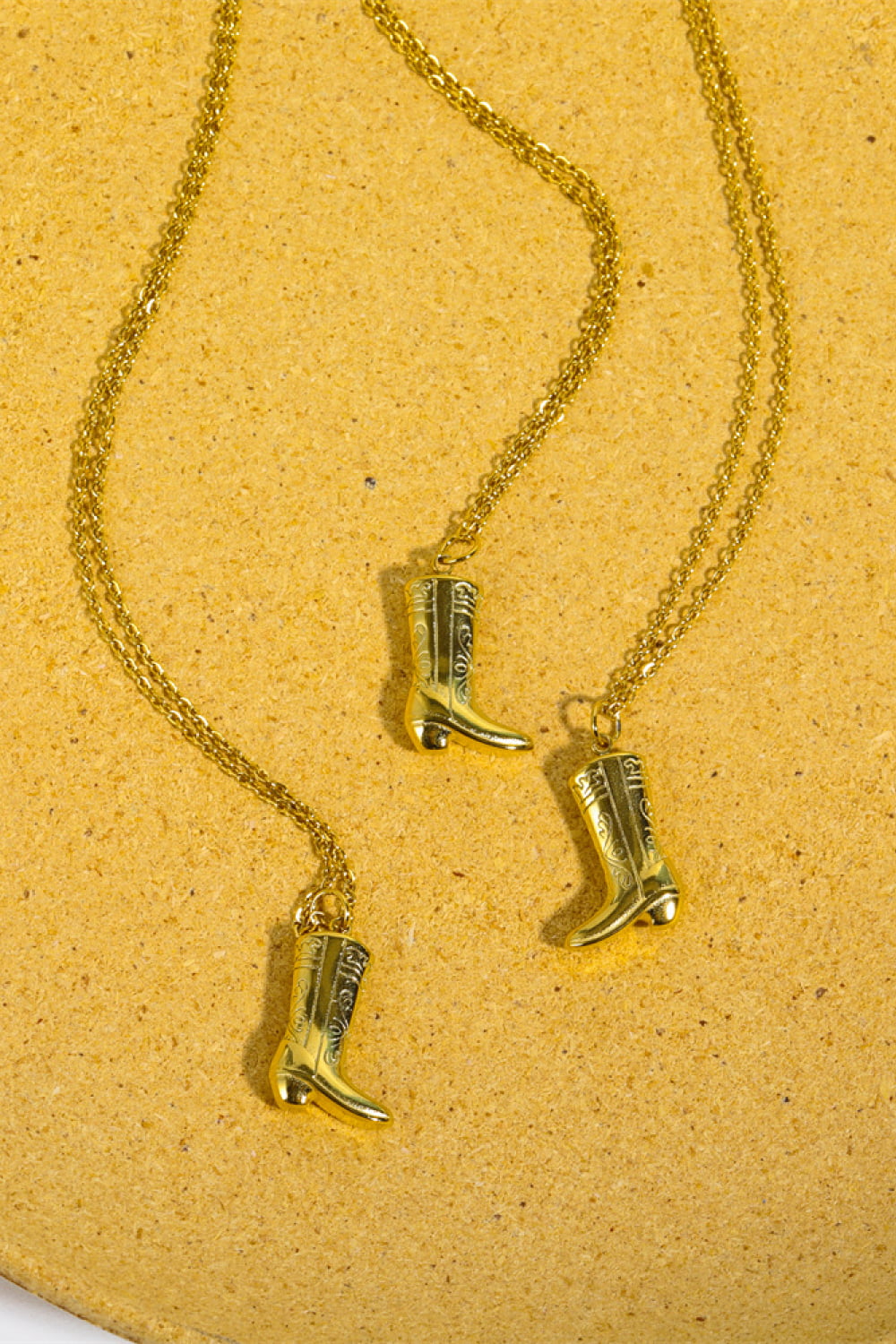 Cowboy Boot Pendant Stainless Steel Necklace - Laazaar