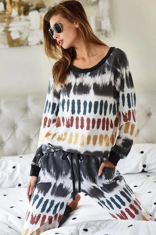 BiBi Tie Dye Print French Terry Top
