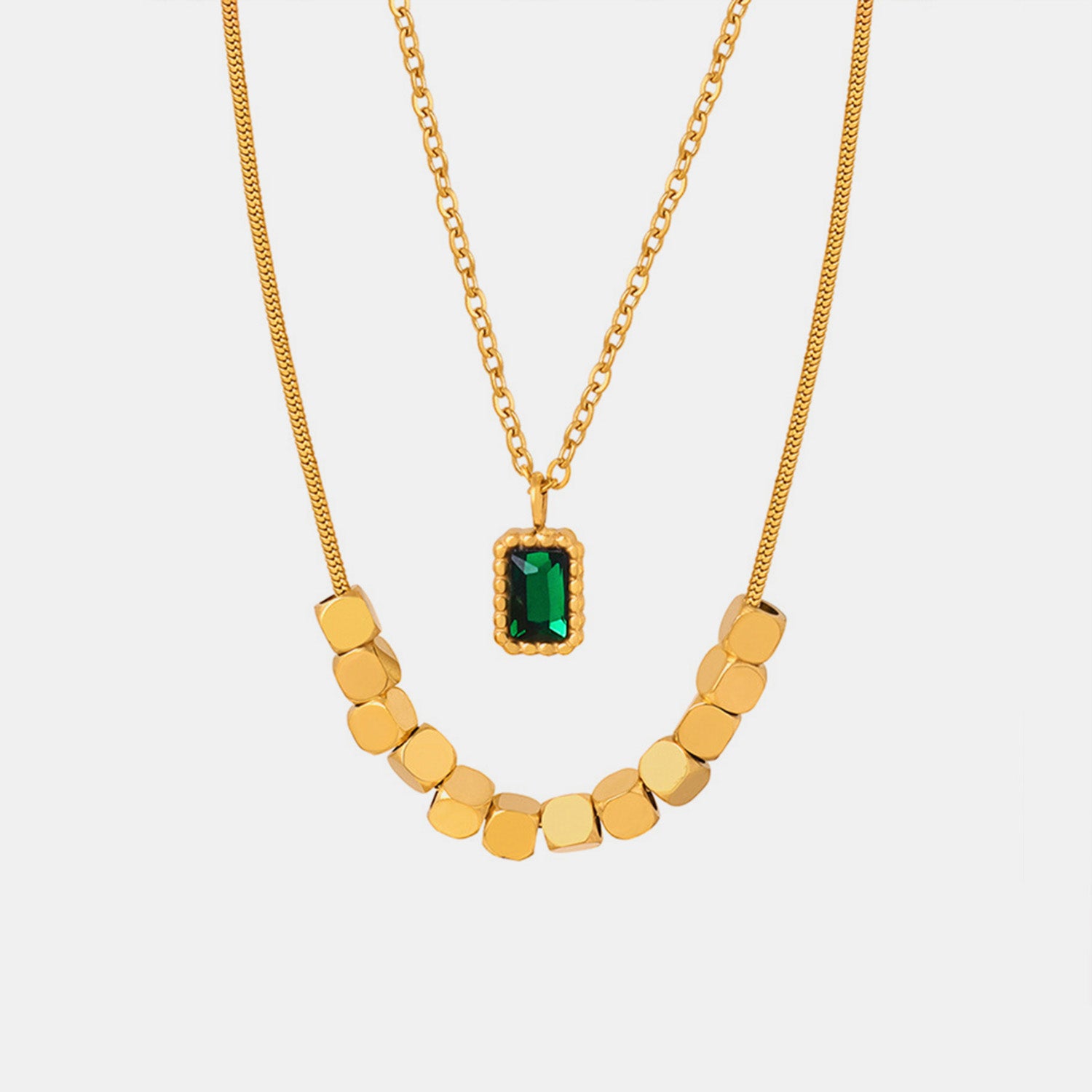 18K Gold-Plated Double-Layered Necklace - Laazaar