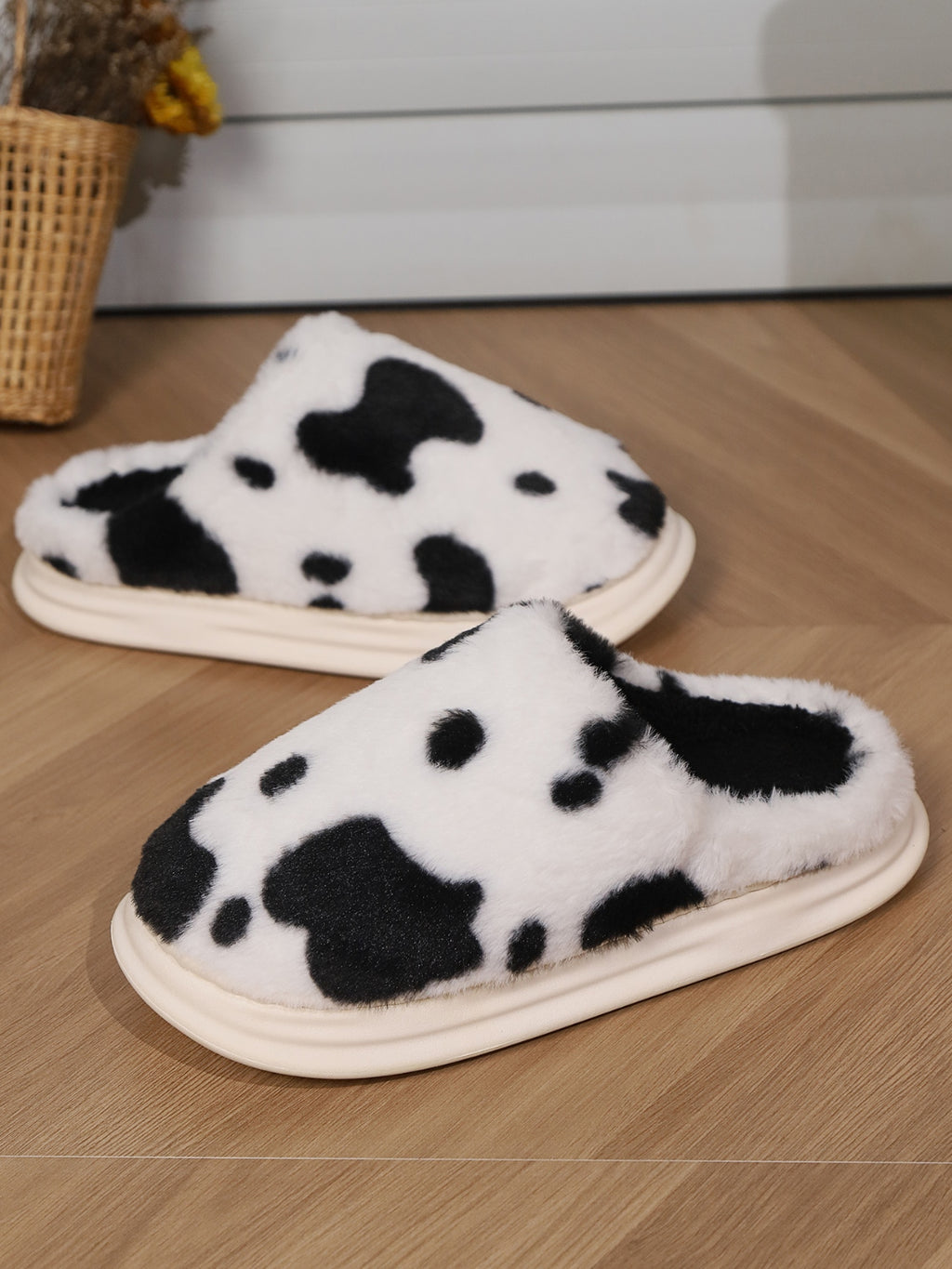 Animal Print Faux Fur Slippers - Laazaar