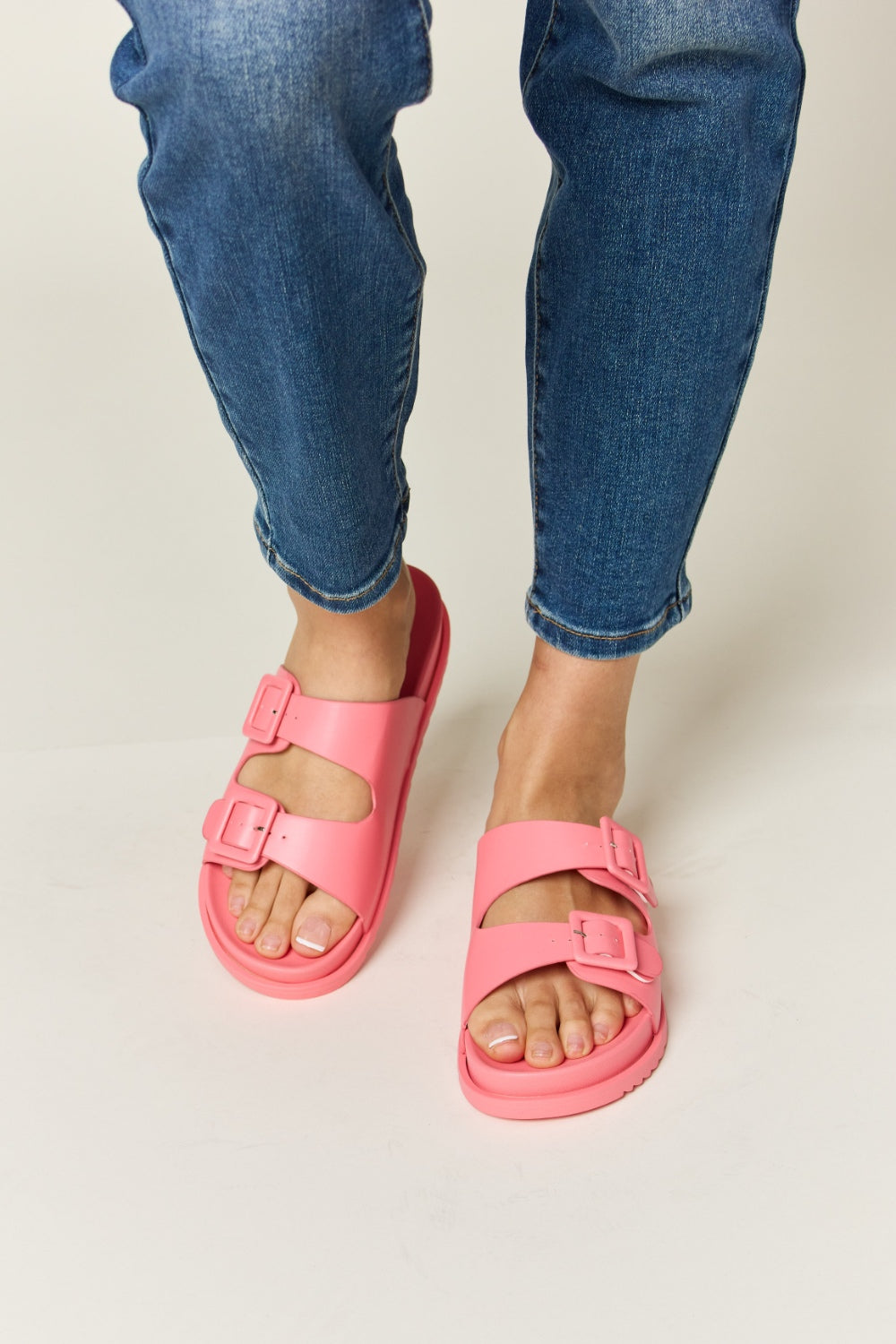 Legend Double Buckle Open Toe Sandals - Laazaar