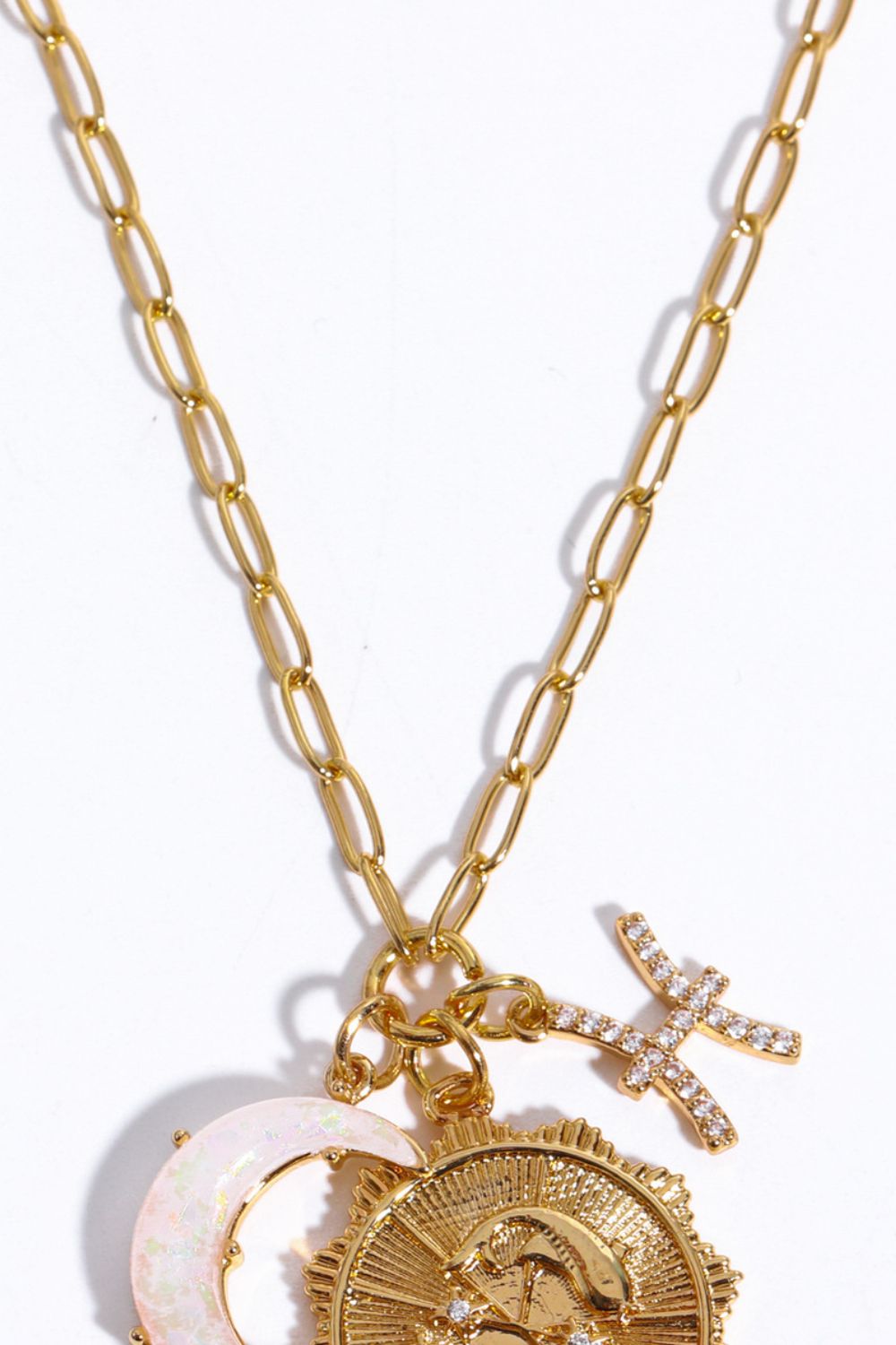 Constellation and Moon Pendant Copper Necklace - Laazaar