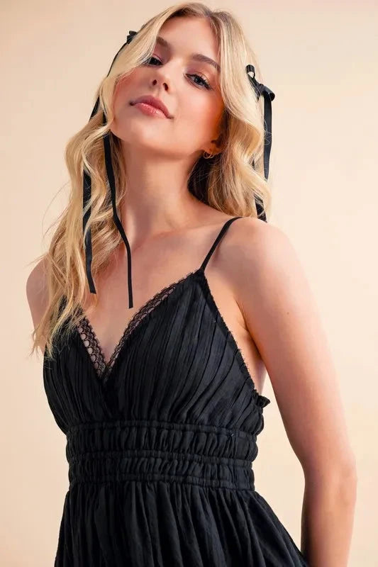 Aemi+Co Lace Detail Mini Cami Dress