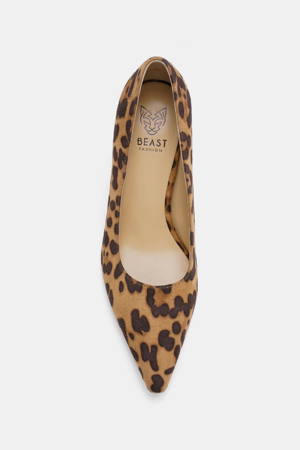 Beast Fashion Faux Suede Leopard Point Toe Pumps - Laazaar