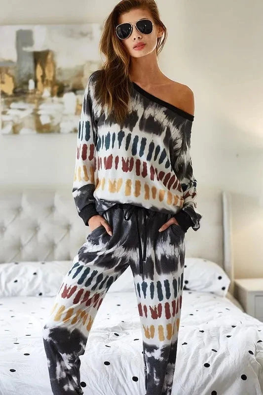 BiBi Tie Dye Print French Terry Top